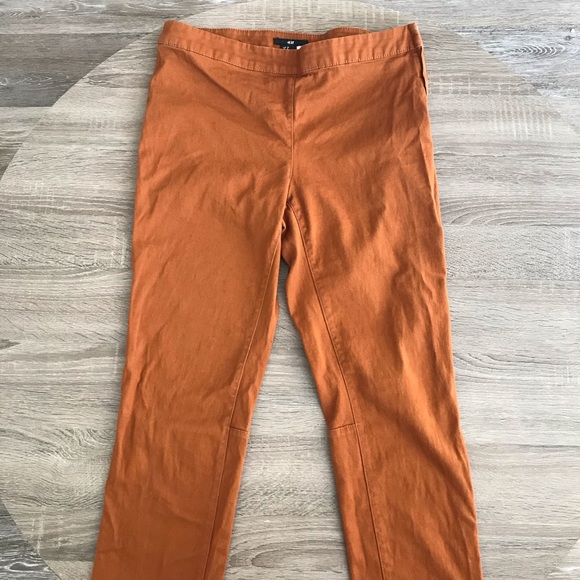 H&M Rust Coloured Skinny Pants w/ Zipper - Picture 2 of 6